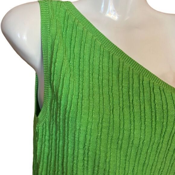 Free People Beach sweater Mary one shoulder Size Small linen blend green NWT - Picture 3 of 10